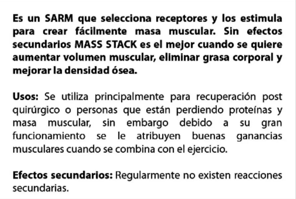 Mass Stack (Andarine 10 mg + Ligandrol 5 mg + Ostarine 5 mg) 80 tabletas | SARMS Smart