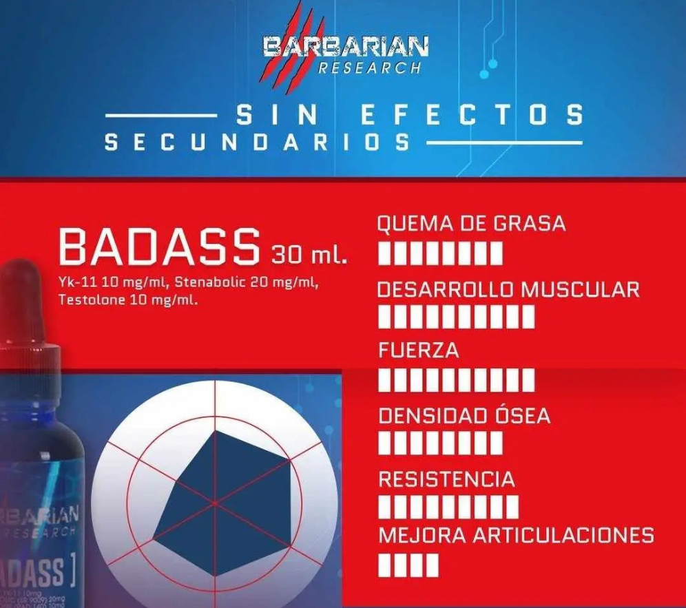 Badass (YK-11 + Stenabolic SR9009 + Testolone RAD-140) Blend3 30 ml | SARMS Barbarian Research