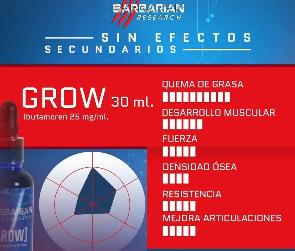 Grow (Ibutamoren MK-677) 25 mg/ml 30 ml | SARMS Barbarian Research