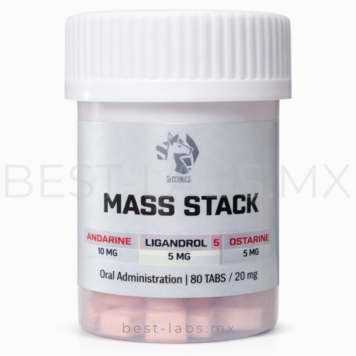Mass Stack (Andarine 10 mg + Ligandrol 5 mg + Ostarine 5 mg) 80 tabletas | SARMS Smart