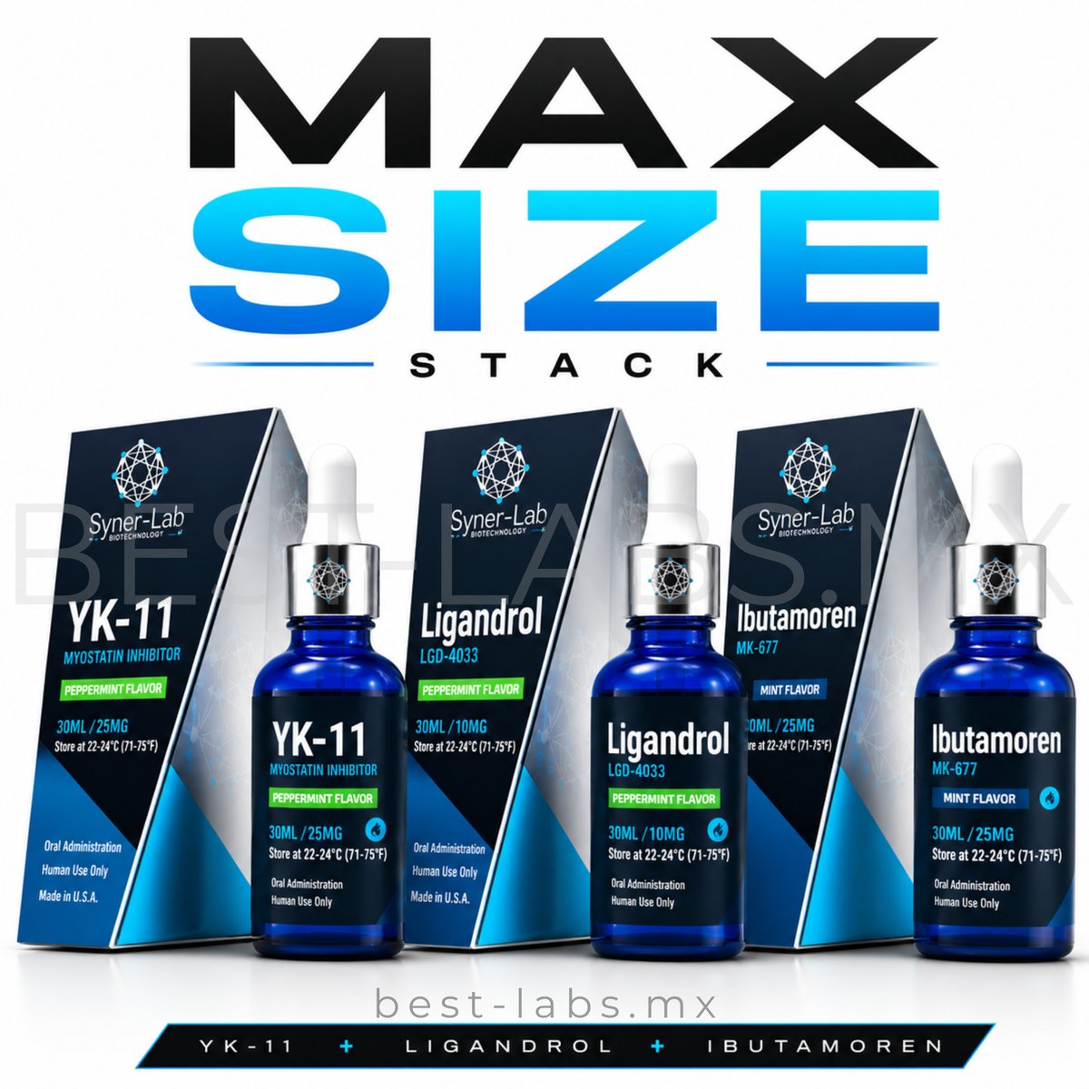 Max Size Stack - YK11 + Ligandrol + Ibutamorén | Synerlab