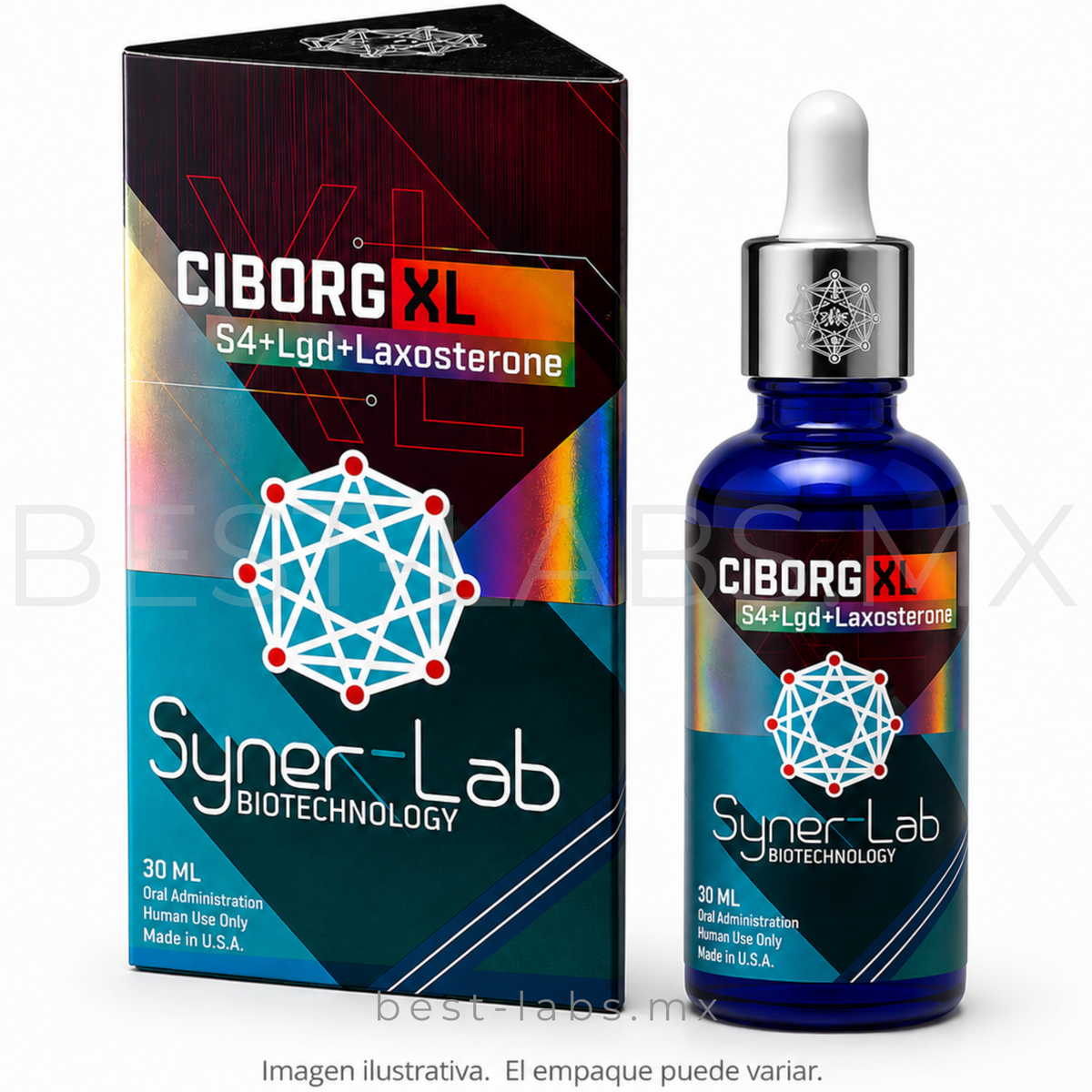 Ciborg xl 40 mg/ml (Andarine + Ligandrol + Laxosterone) 30 ml frasco | Synerlab