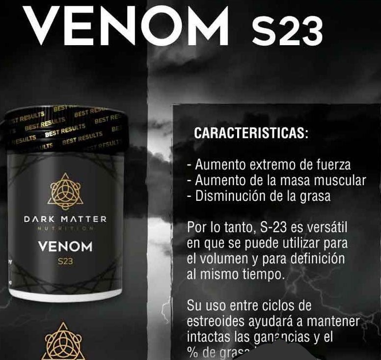 VENOM (Ultrabolic S-23) 60 tabletas (30 servicios de 2 TABS | 10 MG x TAB) | SARMS DARK MATTER - SARMS