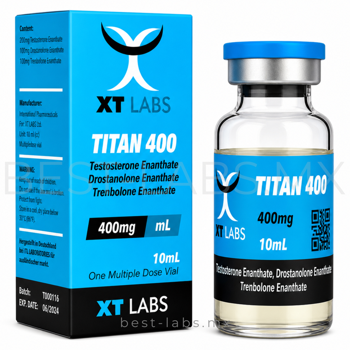 Titan-400 Test E 200mg + Mast E 100mg + Tren E 100mg 10 ml | XT Labs