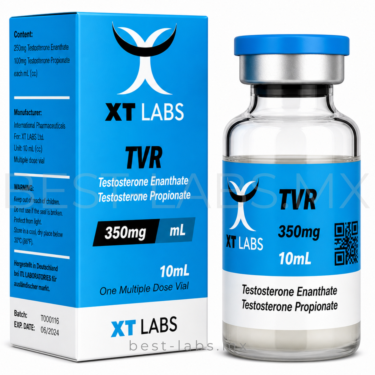 TVR-350 350 mg/ml (Testosterona Propionato + Trembolona Acetato + Drostanolona Propionato) frasco con 10 ml | XT Labs