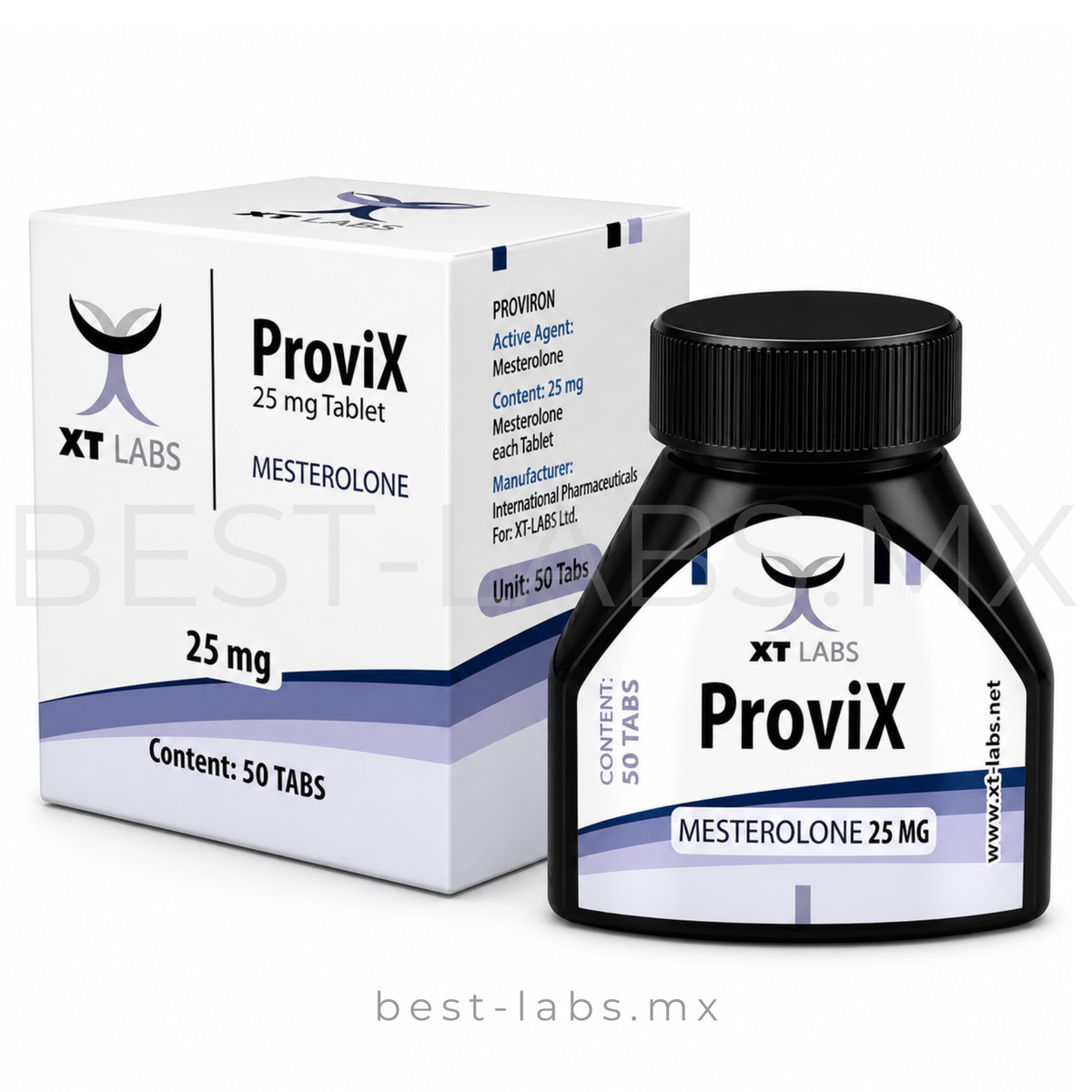 Provix 25 mg (Proviron / Mesterolona) frasco con 50 tabletas | XT Labs