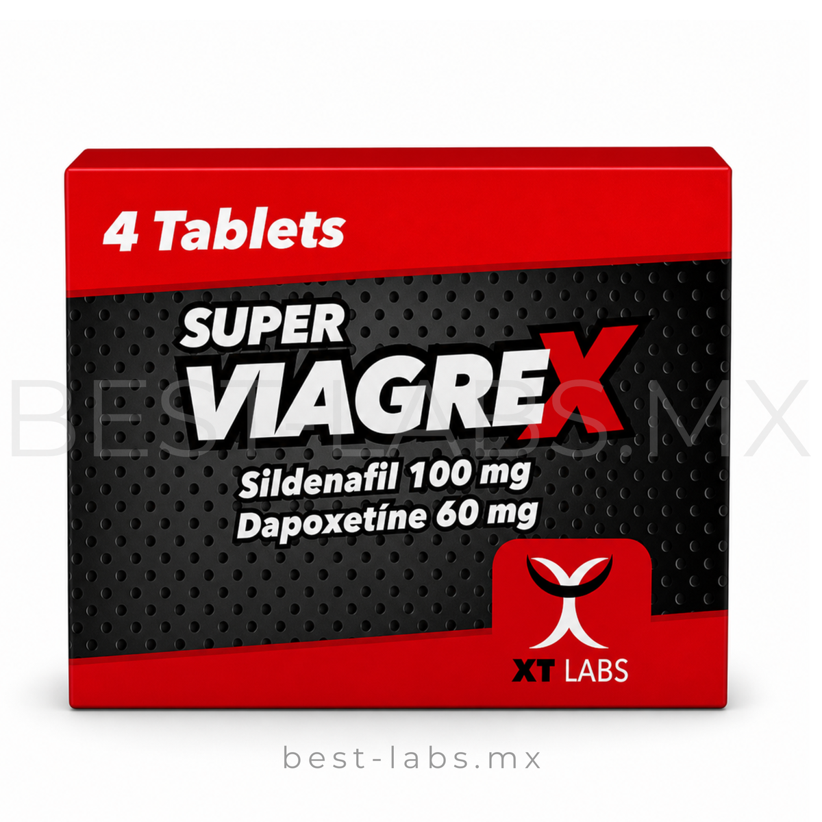 SUPER VIAGREX - 4 tabletas SILDENAFIL + DAPOXETINE   de 100 mg  XT Labs