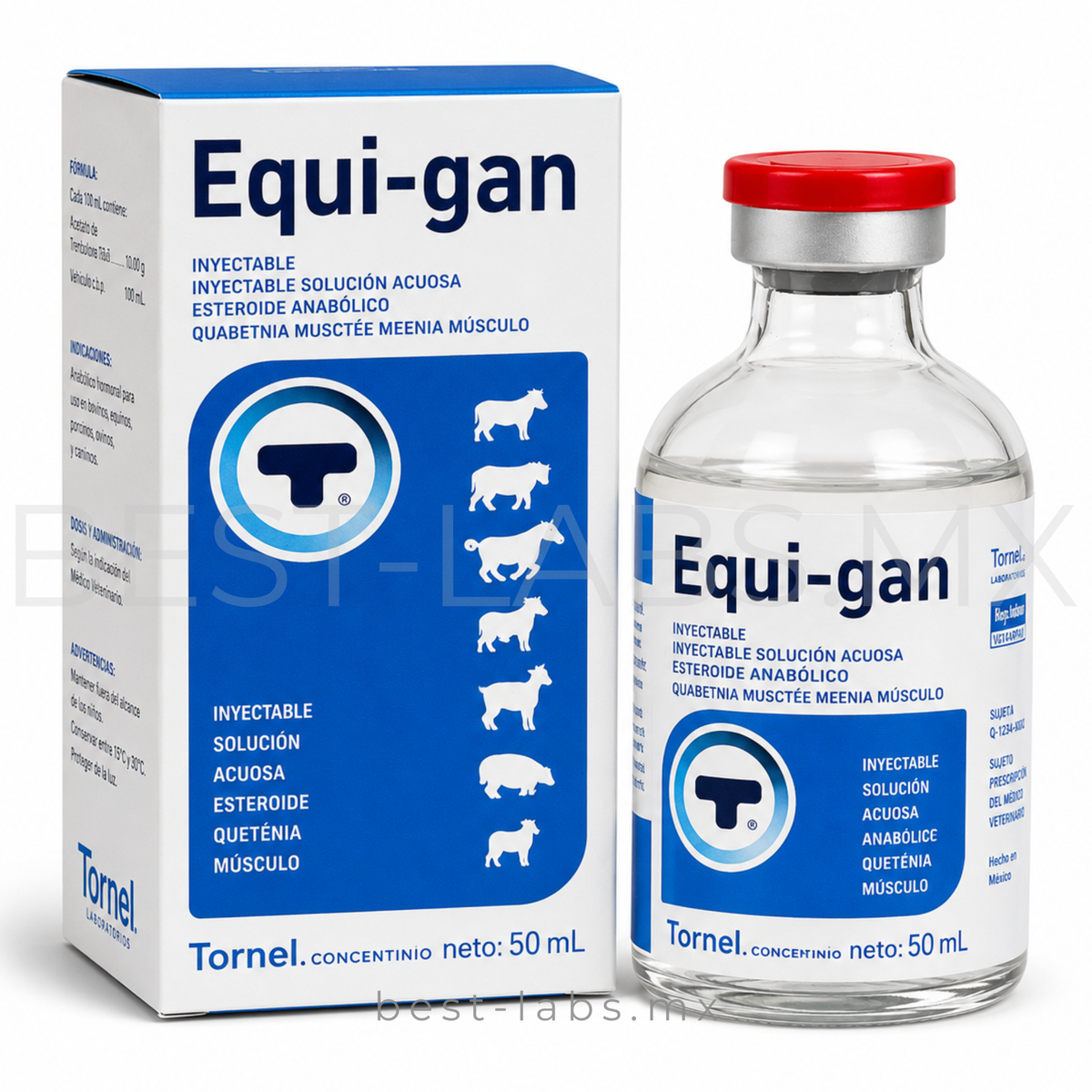EQUI-GAN 50ml / EQUIPOISE BOLDENONA | LABORATORIOS VETERINARIOS TORNEL |  MAYOREO