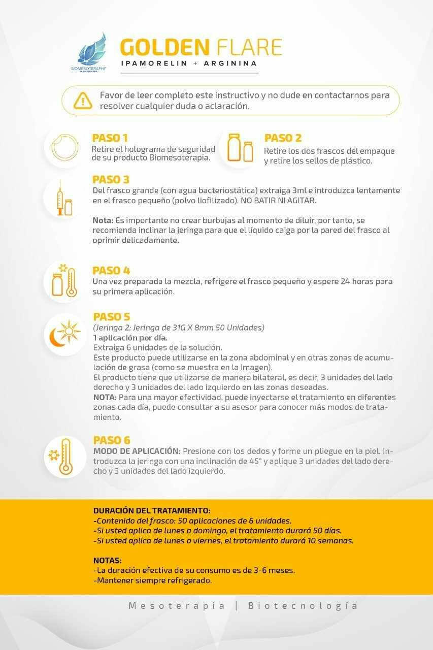 GOLDEN FLARE | Liposucción sin Cirugías | Adipotide + Ornitina | Biomesoterapia Suiza | Lipo sin Cirugías | - mesoterapia