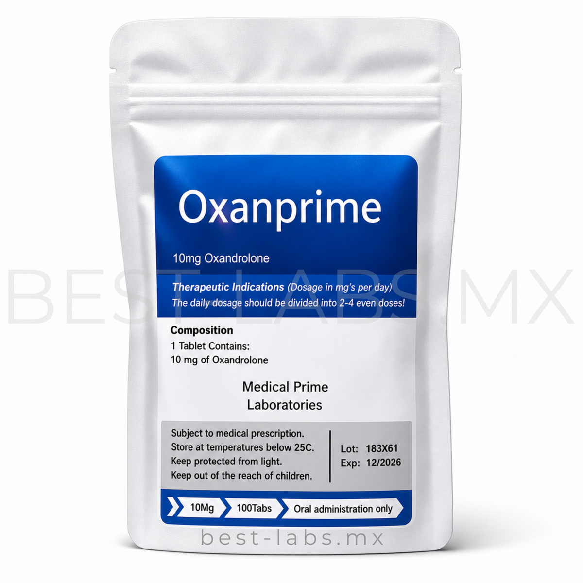 OxanPrime (Anavar / Oxandrolona) 10 mg 100 tabletas | Medical Prime