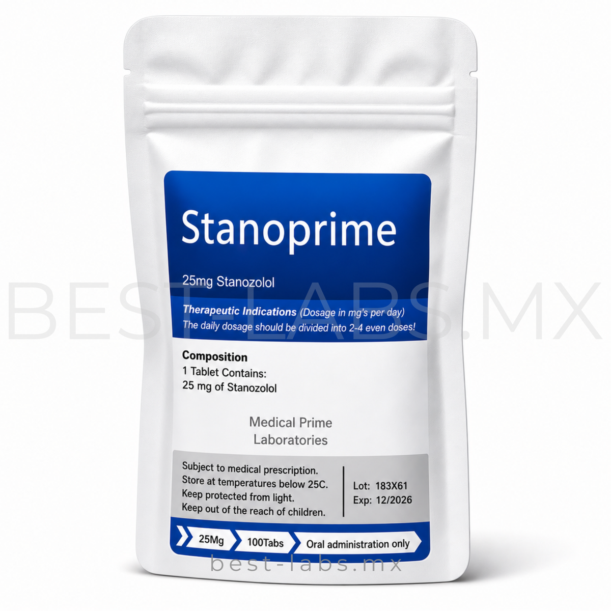 StanoPrime (Winstrol / Estanozolol) 25 mg 100 tabletas | Medical Prime