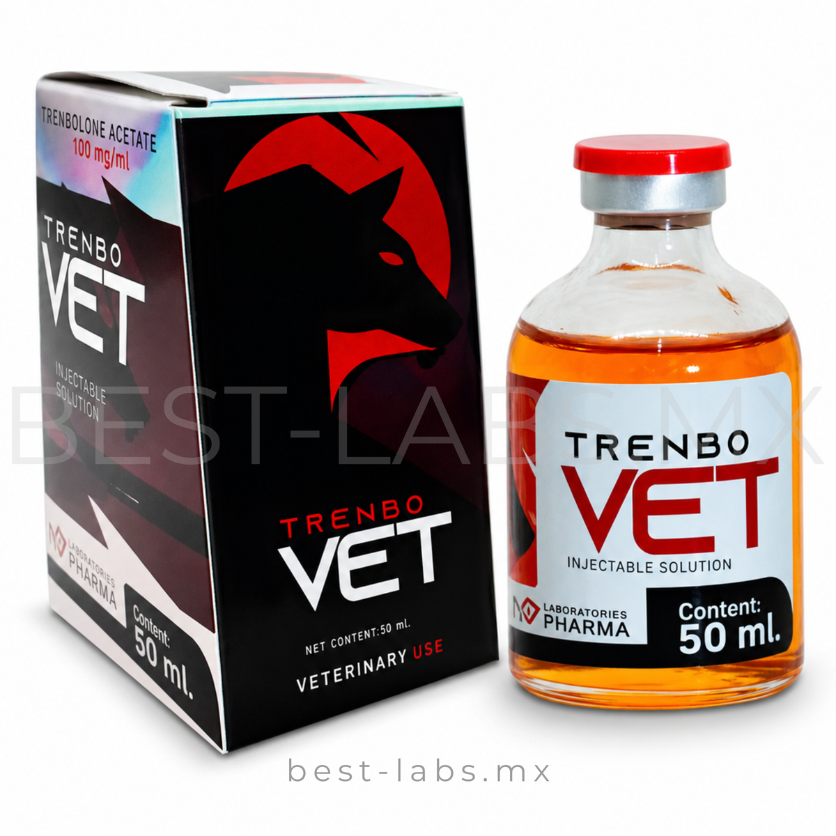 TRENBO VET 75mg (TREMBOLONA) TRENBOLONE ACETATE Frasco de 50 ML |  VETER IIX PHARMA LABORATORY
