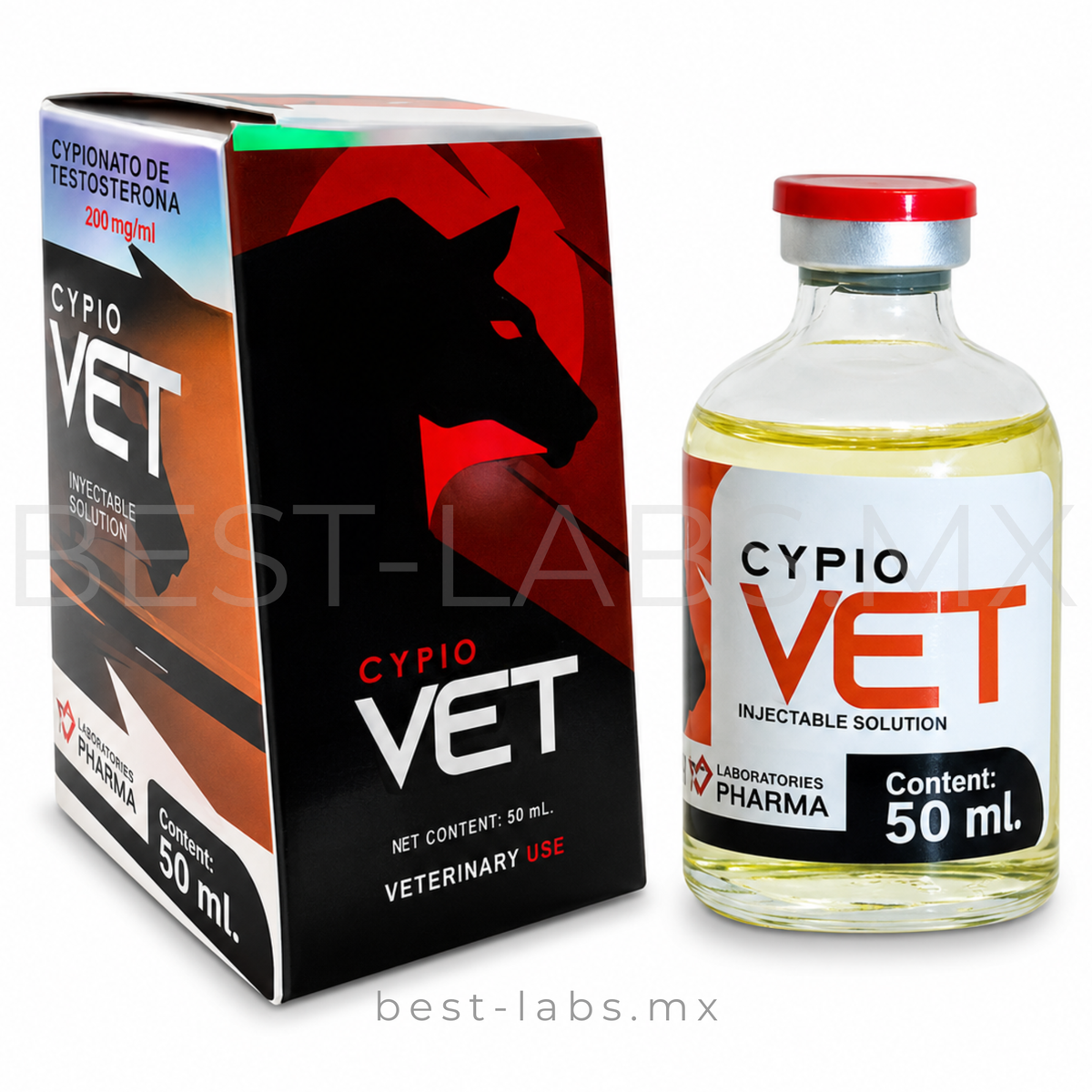 CYPIO VET 200mg (Cipionato de testosterona) Frasco de 50 ML | VETER IIX PHARMA LABORATORY
