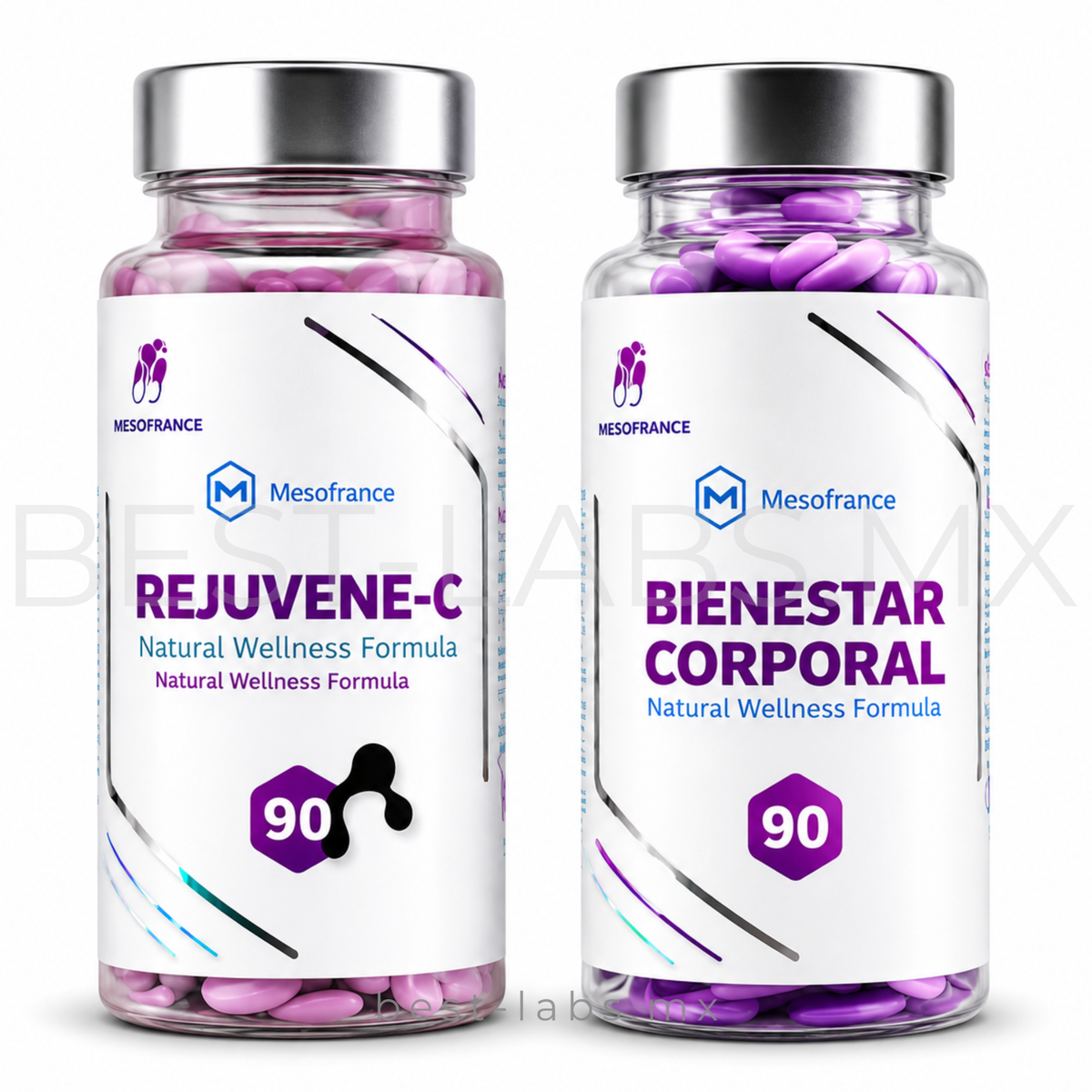 Kit Bienestar Integral | Rejuvene-C + Fórmula Complementaria (2 Frascos 90 cápsulas c/u)