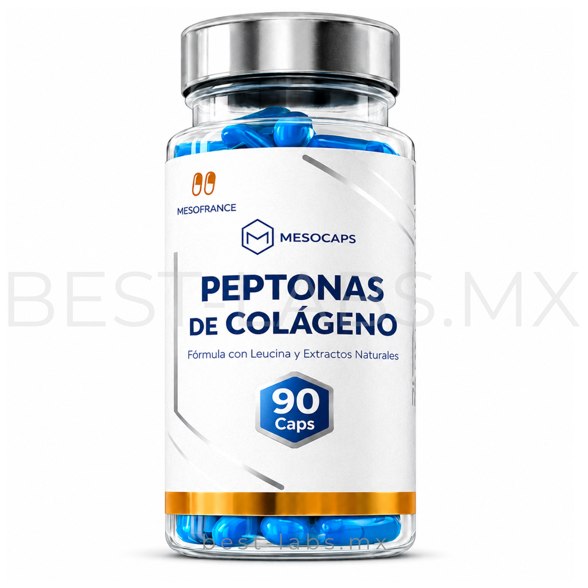 Peptonas de Colágeno 90 Cápsulas | Fórmula con Leucina y Extractos Naturales | MesoCaps