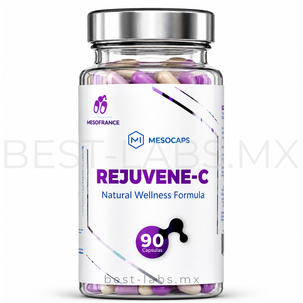 Rejuvene-C 90 cápsulas – Colágeno Hidrolizado + Ácido Hialurónico   Natural Wellness Formula | Mesocaps