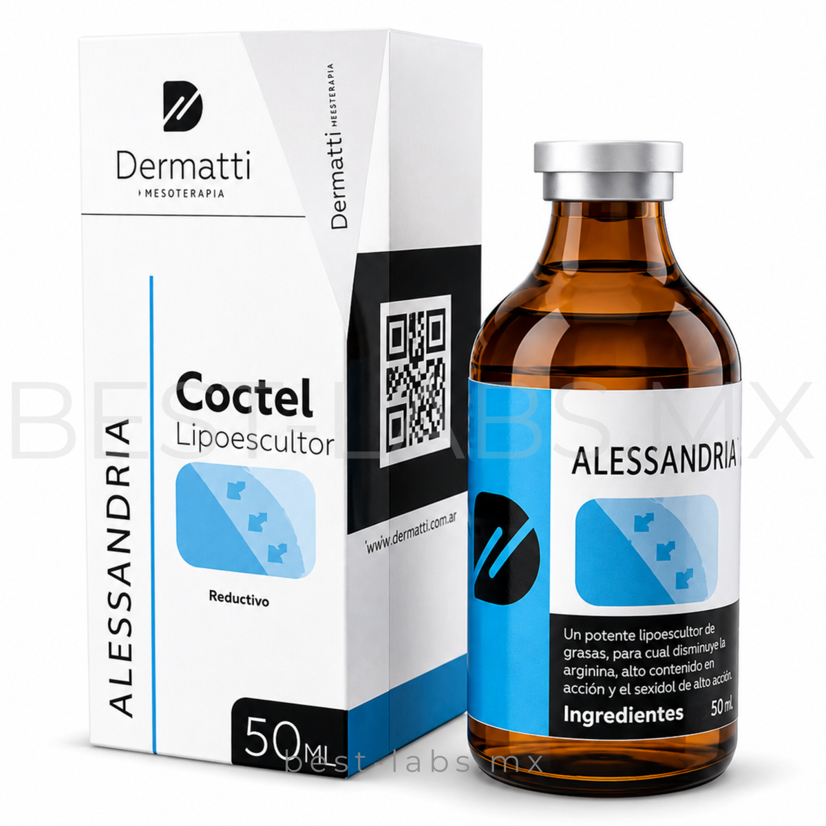 ALESSANDRIA - LIPOESCULTOR MESOTERAPIA/ flacidez en la piel, oxidación de las grasas y mejora de la piel , mejor flujo sanguíneo |50 ml