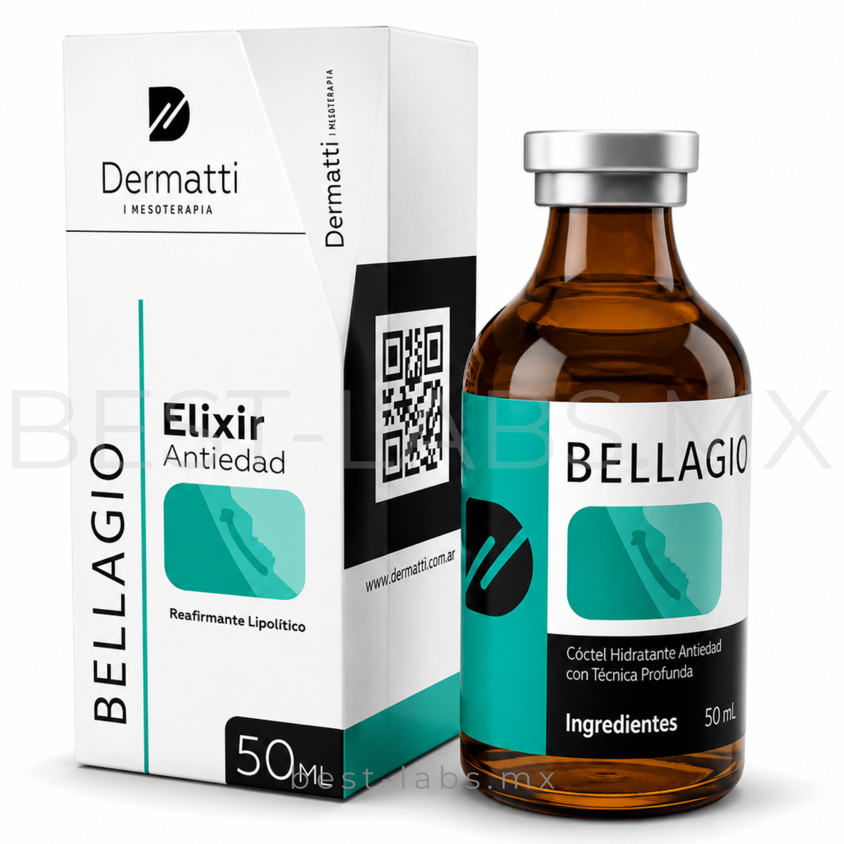 BELLAGIO Elixir Mesoterapia Antiedad Aumenta la firmeza de la piel, lipolítico , aumento de glúteo,piel firme e hidratada   | 50 ml.