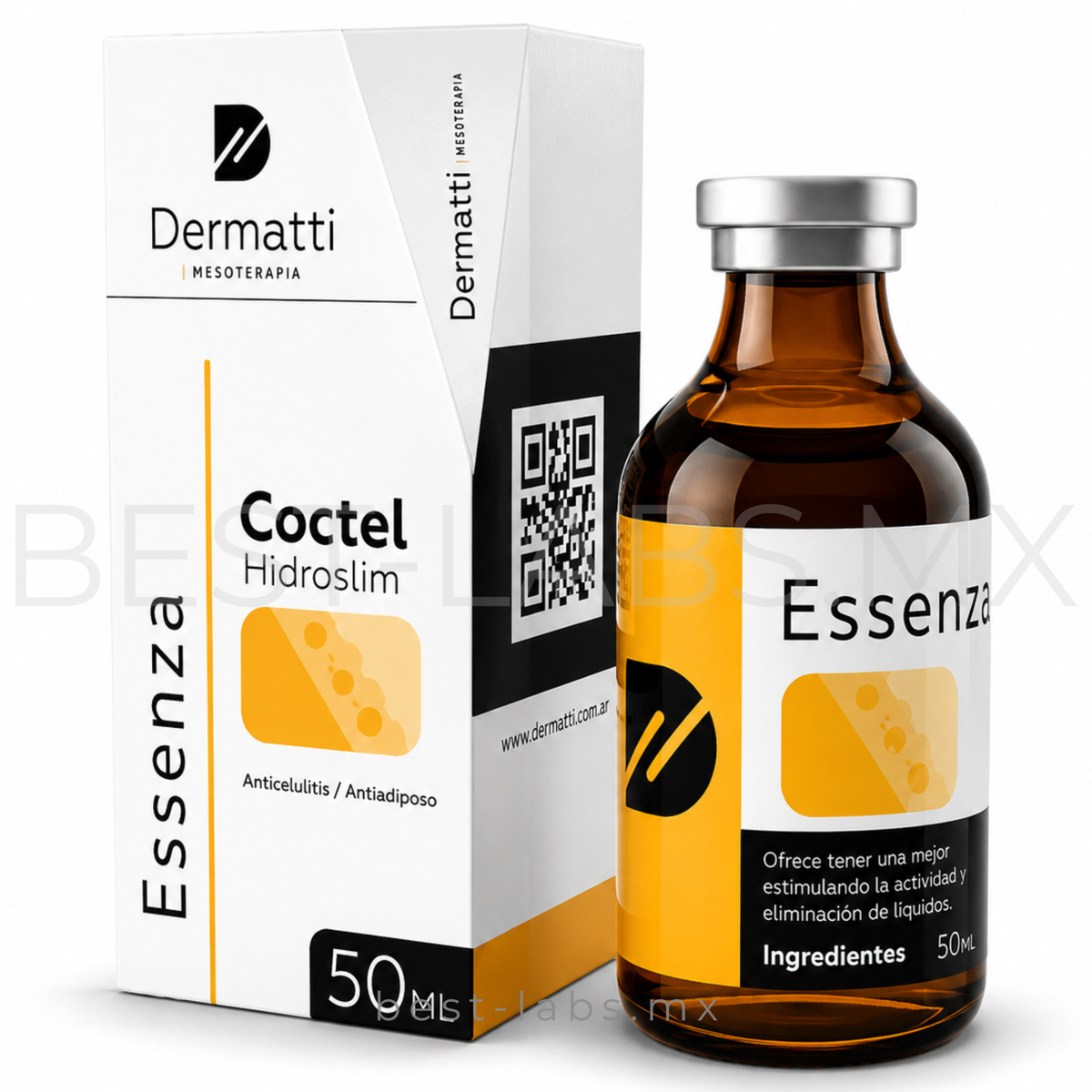 ESSENZA Mesoterapia coctel hidroslim / Promueve la eliminación de líquidos, elimina celulitis y mejora la apariencia de la piel- 50 ml
