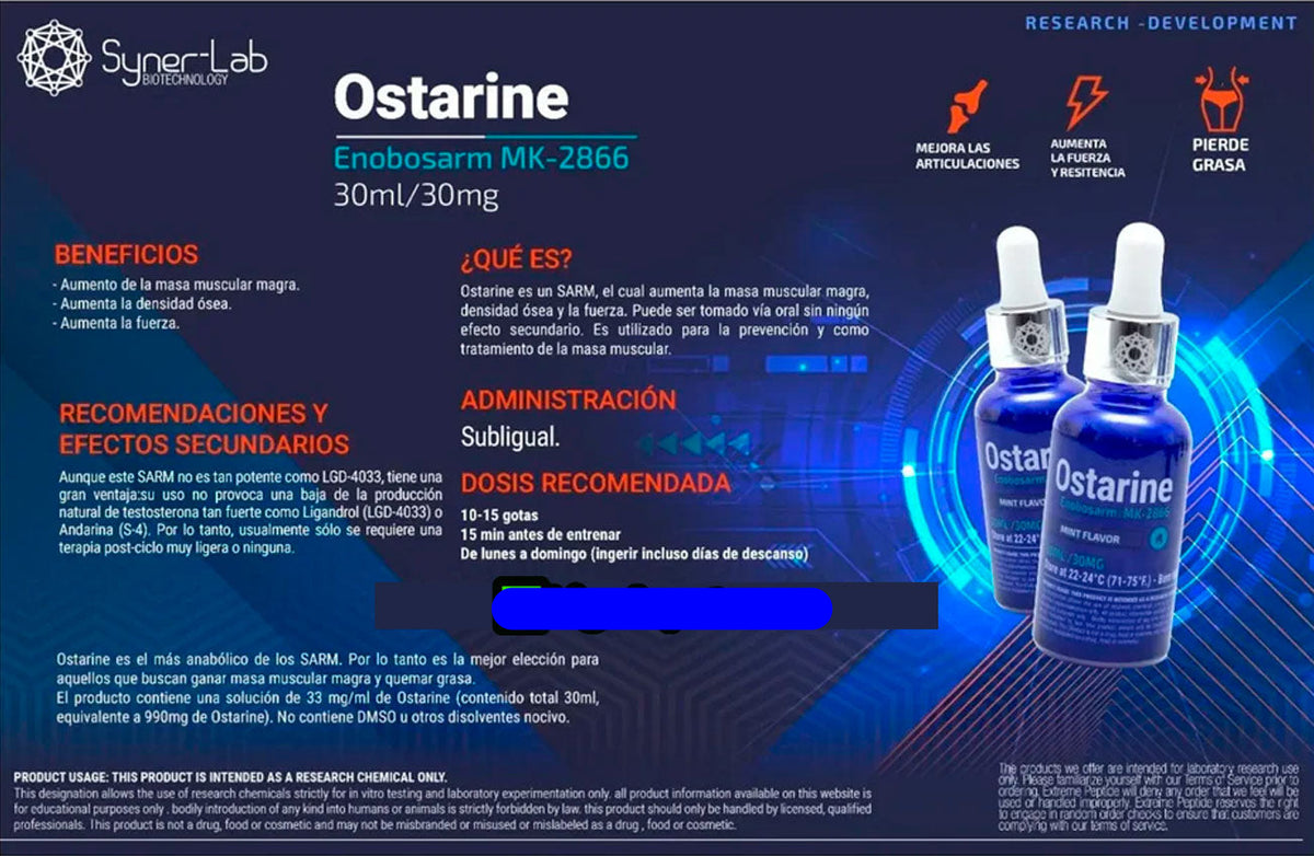 Ostarine (MK-2866) 30mg 30ml | SARMS SYNERLAB - SARM