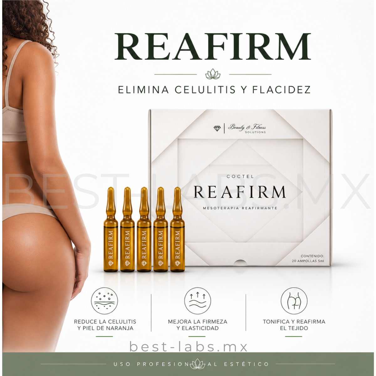 Reafirm 5 ml – Solución estética corporal reafirmante   Aesthetic Therapy Solution | Beauty & Fitness
