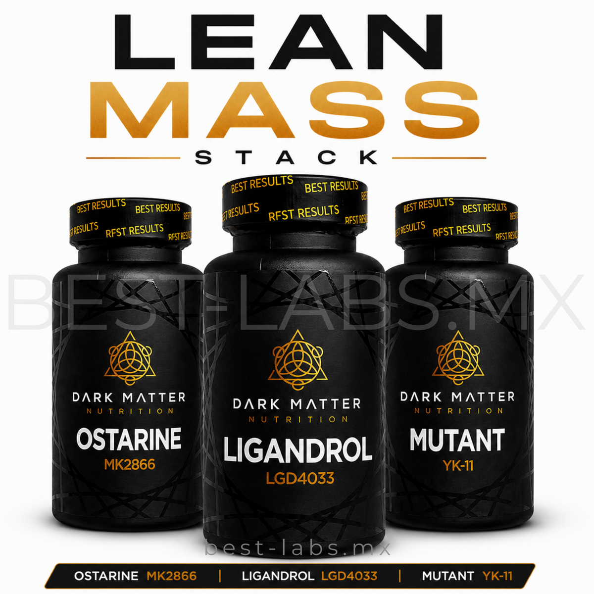 Ciclo Super Volumen YK11 + Ligandrol + Ostarine 60 tabletas c/u | Sarms Dark Matter