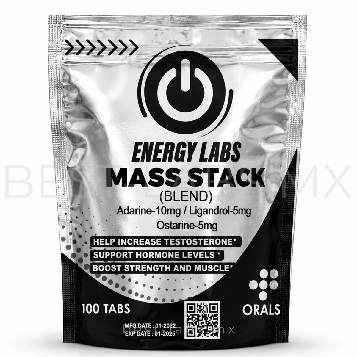 Mass stack sarms 25 mg (Andarine 10 mg + Ligandrol 10 mg + Ostarine 5 mg) 100 tabletas | Energy Labs