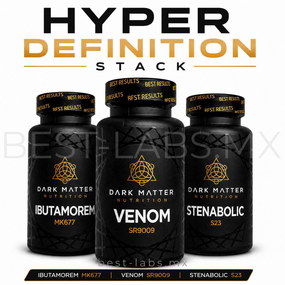 Ciclo Super Definición Venom + Stenabolic + Ibutamoren 60 tabletas c/u | Sarms Dark Matter