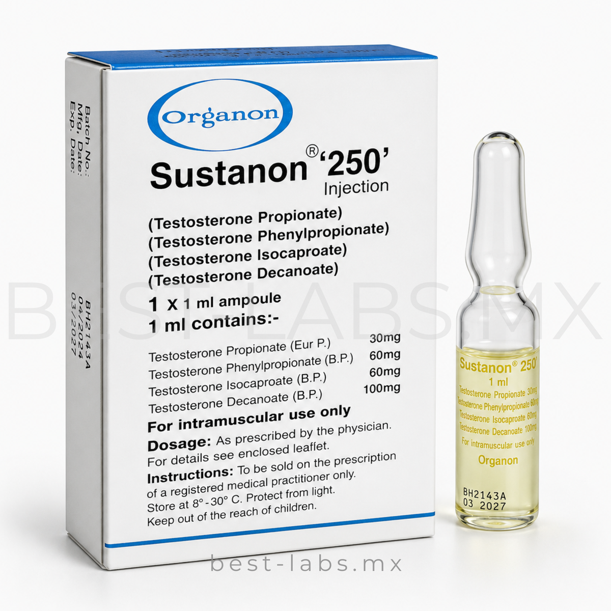 SOSTENON / SUSTANON TRT 250 - Testosterona Solución 250 mg/ml  1 ampolleta de 1 ml /