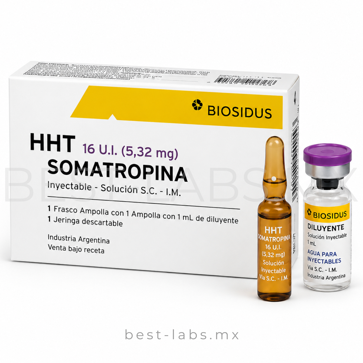 HORMONA DEL CRECIMIENTO BIOSIDUS  Somatropina 4 UI (1.33mg) / Calidad Farmaceutica